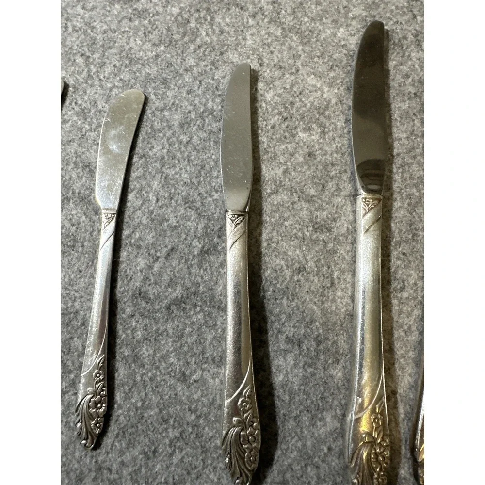 Set Of 10 Vintage Oneida Community Evening Star Silver-Plate Butter Knives